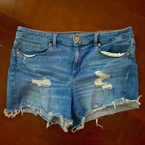 Plus Jean Shorts Ripped Frayed Size 16